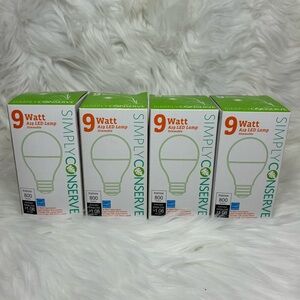 9W A19 LED Light Bulb - White (4-Pack)